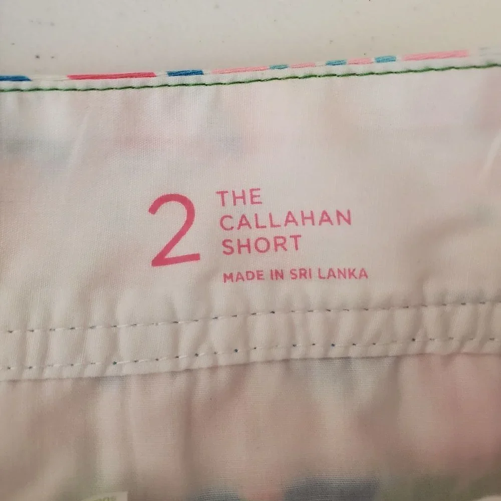 Lilly Pulitzer 2 The Callahan Short Tropical‎ Pink blue Chino Flat Front